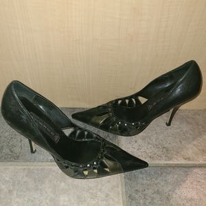 Y2K size 8 Steven by Steve Madden pointy black pumps (fits more like a 7.5)